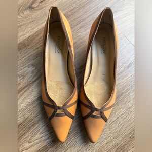 Preview International Pointer Toe Kitten Heel Leather Pumps